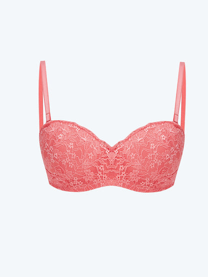 Underwire Unpadded Lace Strapless Bra