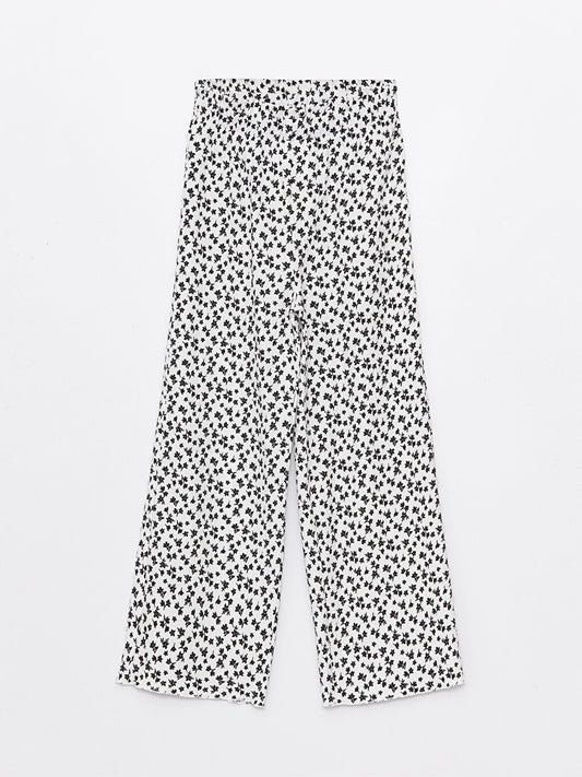 Wideleg Girls' Trousers with Elastic Waist