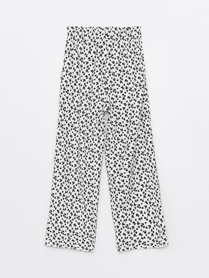 Wideleg Girls' Trousers with Elastic Waist