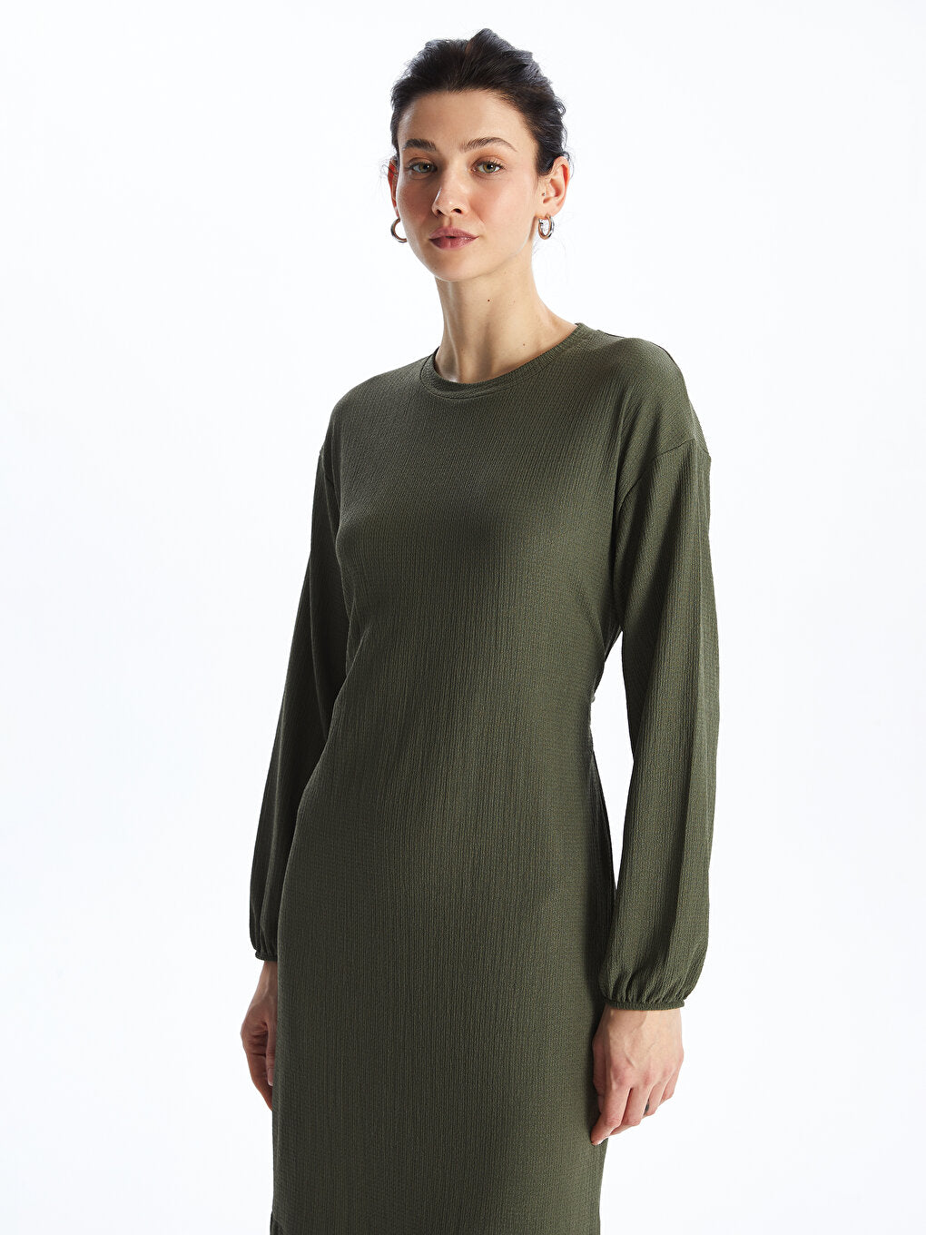 Crew Neck Straight Long Sleeve Women's Dress