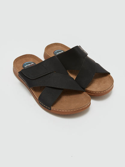 Cross Strapped Men's Slippers