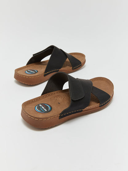 Cross Strapped Men's Slippers