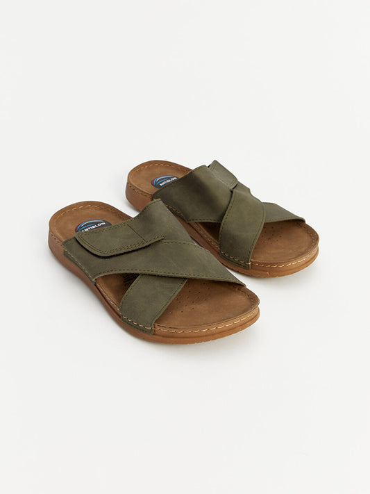 Cross Strapped Men's Slippers