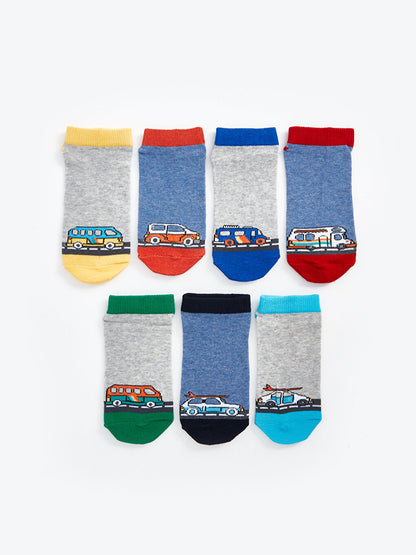 Patterned Boy's Booties Socks 7-pack