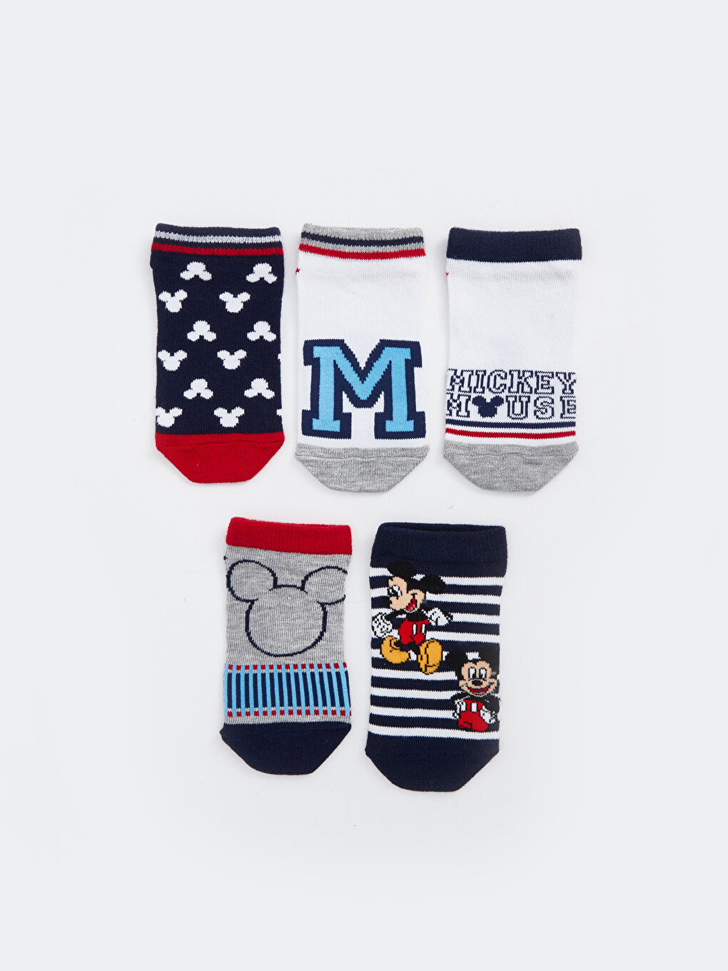 Mickey Mouse Patterned Boys' Booties Socks 5-pack