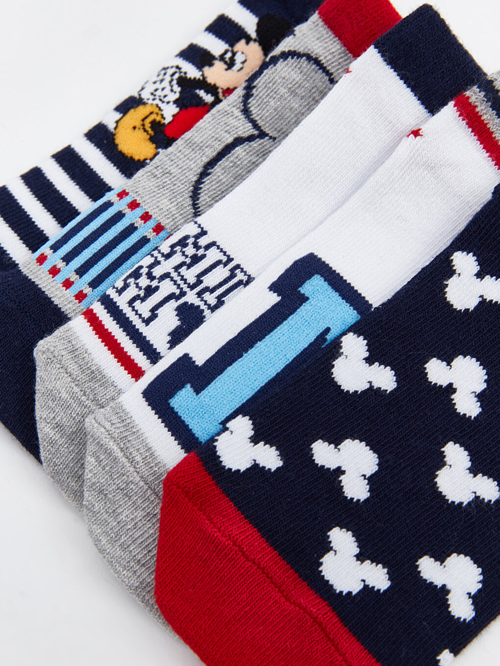 Mickey Mouse Patterned Boys' Booties Socks 5-pack