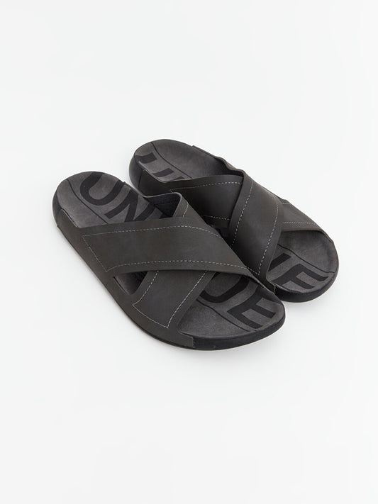 Cross Strapped Men's Slippers