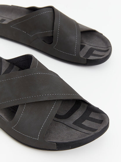 Cross Strapped Men's Slippers