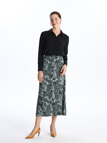 Patterned Women's Skirt with Elastic Waist