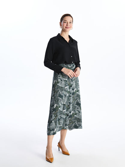 Patterned Women's Skirt with Elastic Waist