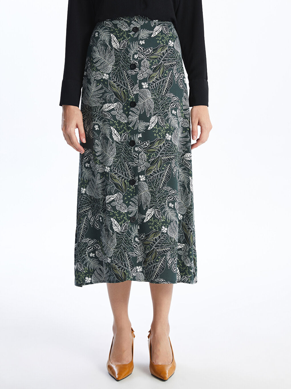 Patterned Women's Skirt with Elastic Waist