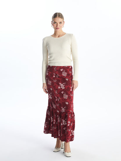 Comfortable Pattern Patterned Women's Skirt with Elastic Waist