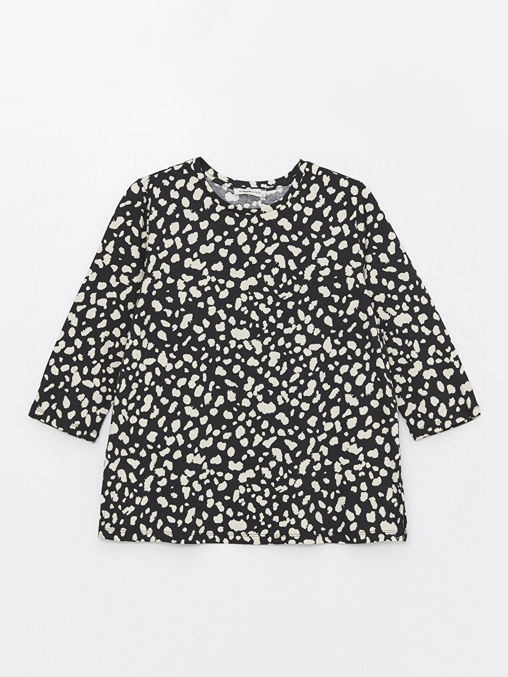 Crew Neck Patterned Women's Blouse