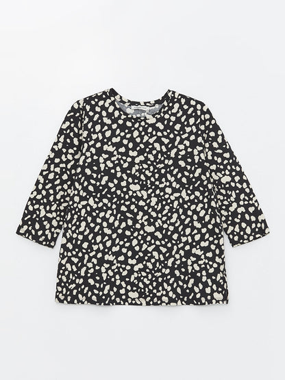 Crew Neck Patterned Women's Blouse