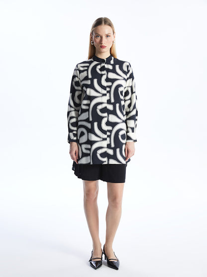 Judge Collar Patterned Women's Shirt Tunic