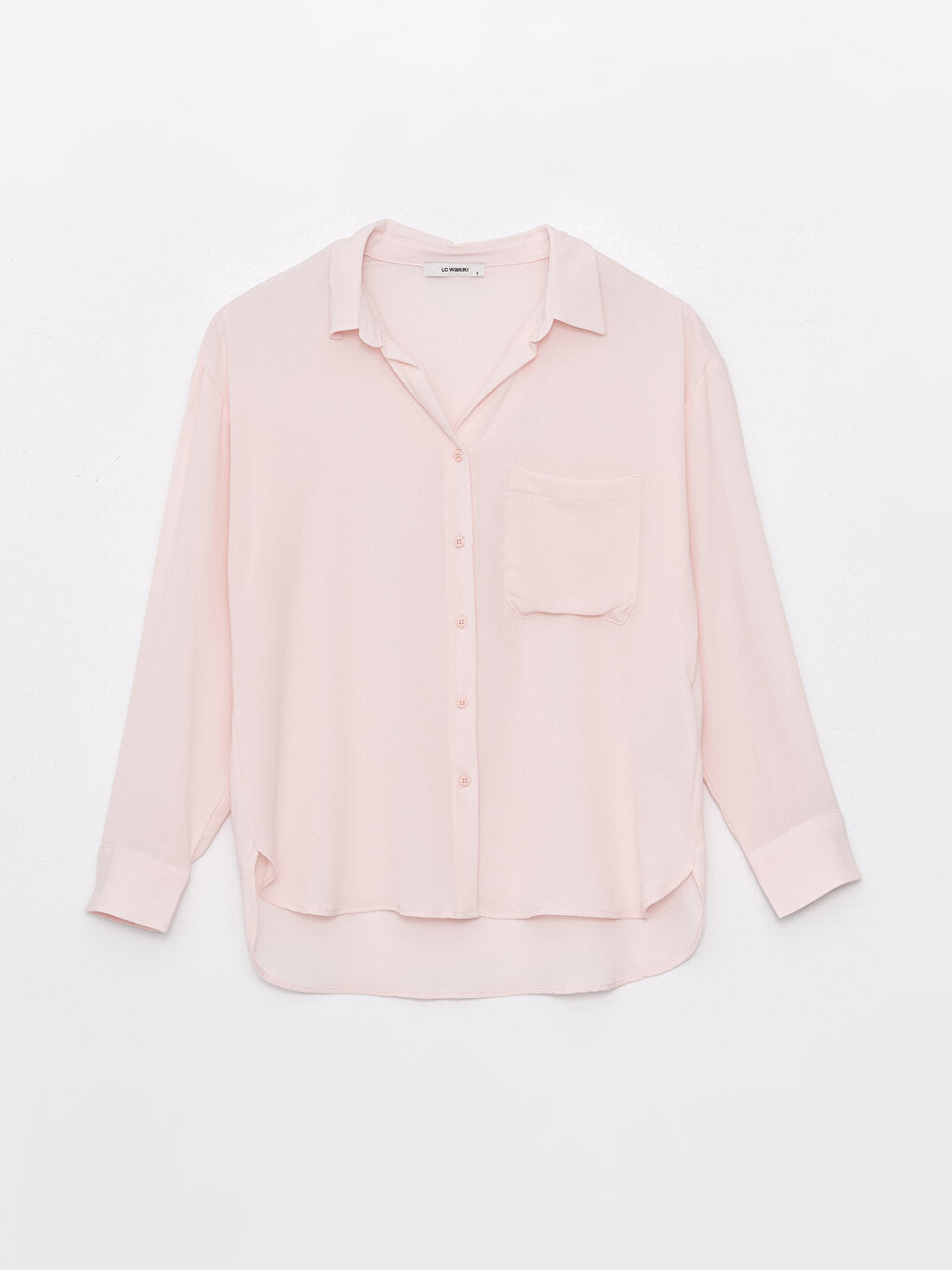 Plain Long Sleeve Oversize Poplin Women's Shirt