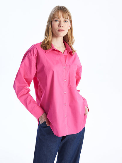 Plain Long Sleeve Oversize Women's Shirt