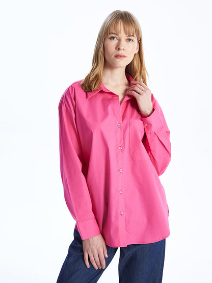 Plain Long Sleeve Oversize Women's Shirt