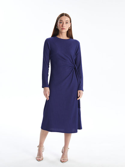 Crew Neck Straight Long Sleeve Women's Dress