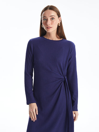 Crew Neck Straight Long Sleeve Women's Dress