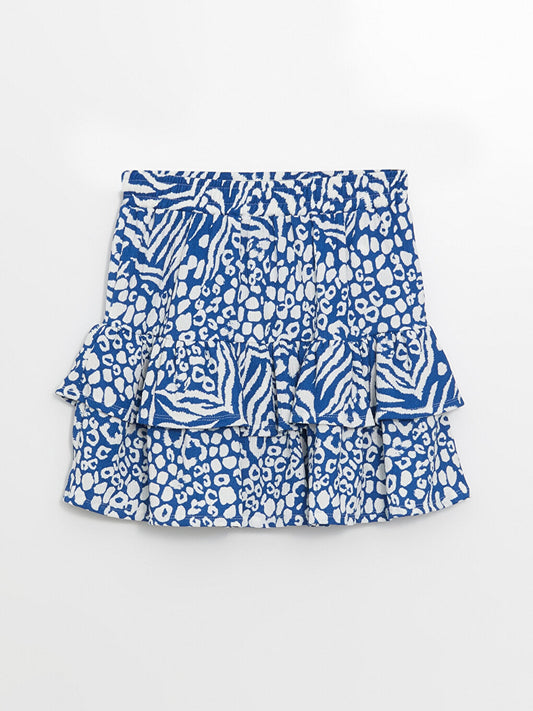 Patterned Women's Skirt with Elastic Waist