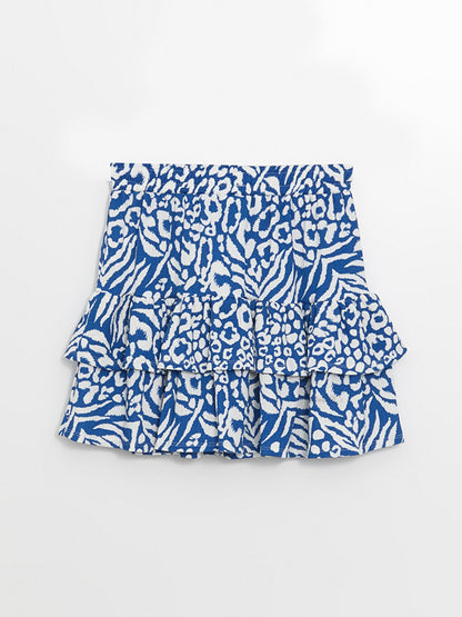 Patterned Women's Skirt with Elastic Waist