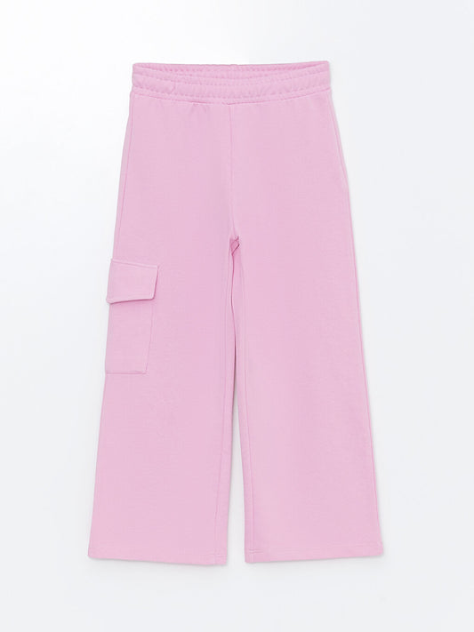 Girls' Cargo Sweatpants with Elastic Waist