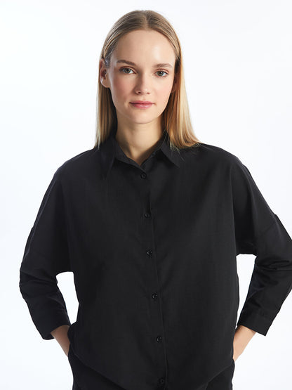 Plain Long Sleeve Oversize Women's Shirt