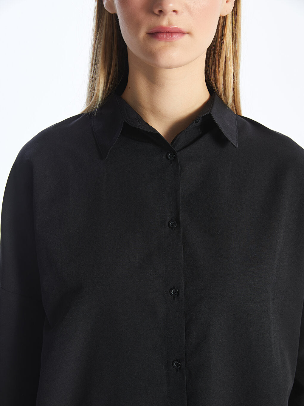 Plain Long Sleeve Oversize Women's Shirt