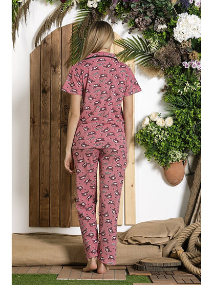 Shirt Collar Women's Pajama Set