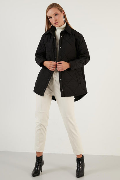 Oversize Pocketed Unlined Quilted Jacket 611MNT03