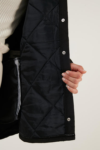 Oversize Pocketed Unlined Quilted Jacket 611MNT03