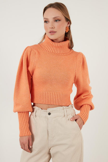 Sleeve Detailed Turtleneck Sweater 63622534