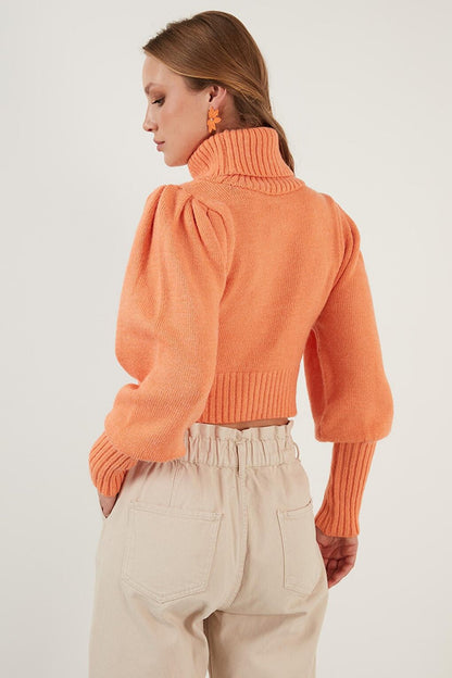 Sleeve Detailed Turtleneck Sweater 63622534