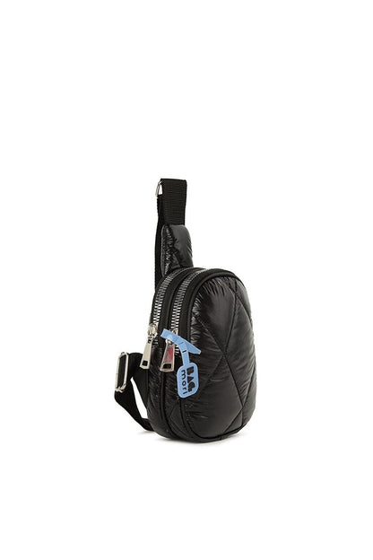 Thick Double Zipper Inflatable Crossbody Bag