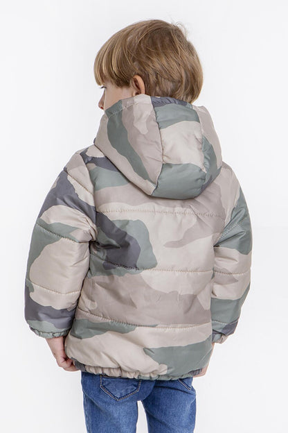 Kids Boy's Welsoft Inside Camouflage Patterned Hat Coat AK2510