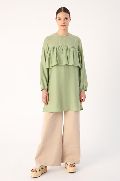 Light Green Flounce Detailed Tunic