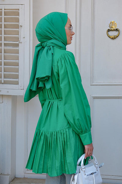 Women's Pleated Hijab Shirt Benetton Green