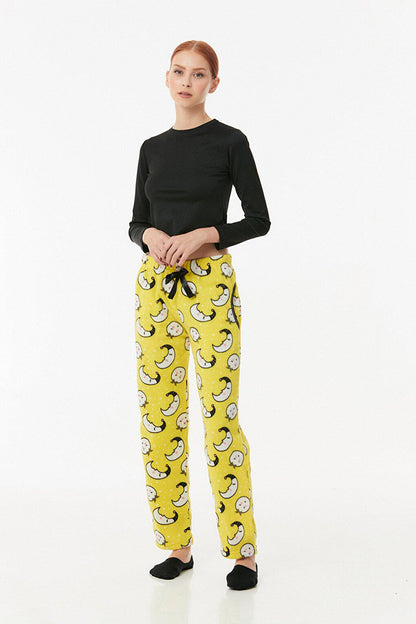 Panda Printed Pocket Fleece Pajama Bottoms