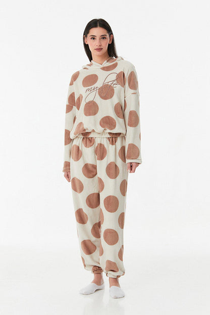 Polka Dot Hooded Pajama Set