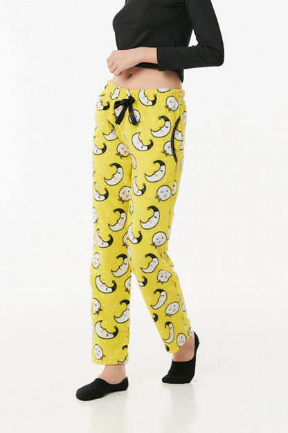 Panda Printed Pocket Fleece Pajama Bottoms