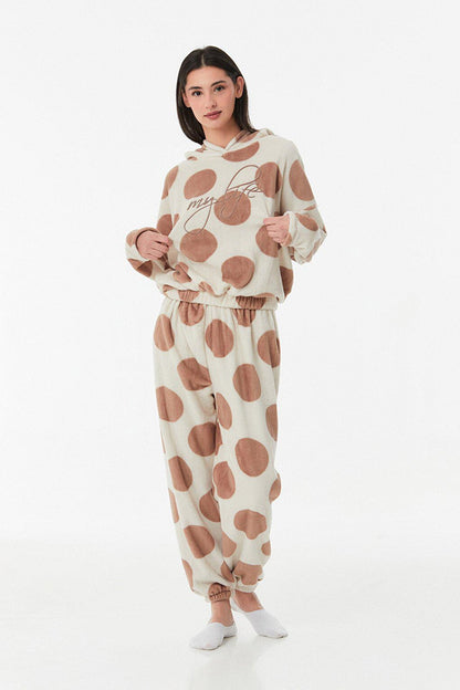 Polka Dot Hooded Pajama Set