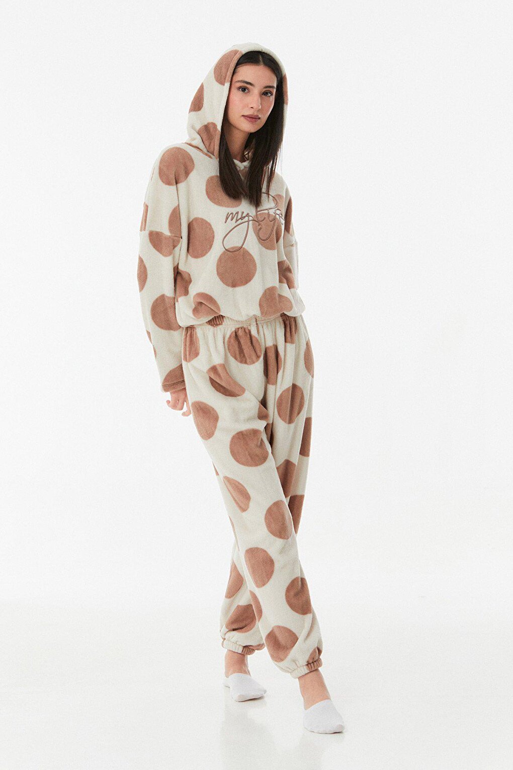 Polka Dot Hooded Pajama Set