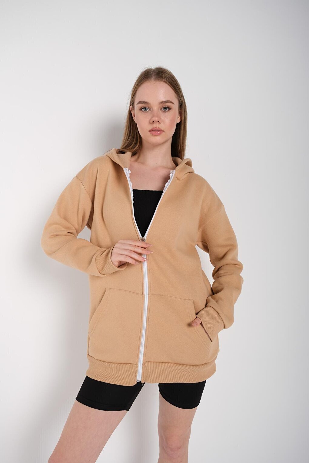 Women's Mink Zippered Sweat Cardigan 000