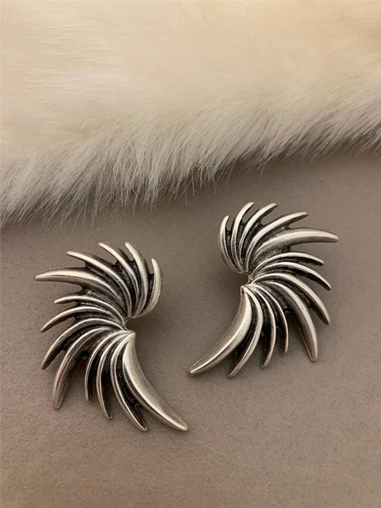 Ethnic Fringed Silver Color Earrings