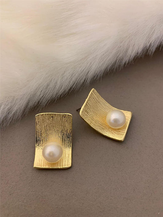 Pearl Rectangular Earrings