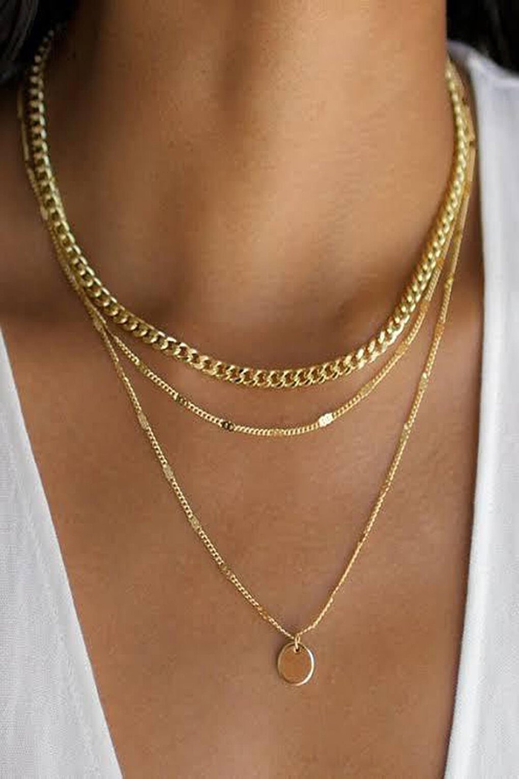 Sequin Necklace Set Gold