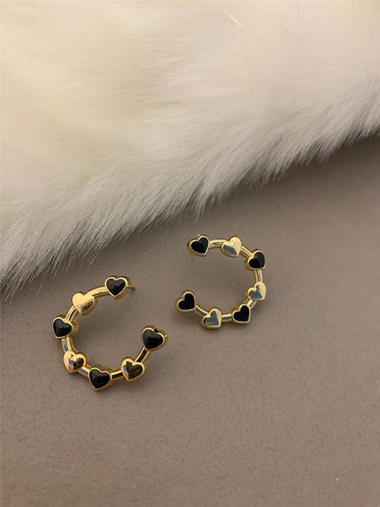 Black Hearts Earring