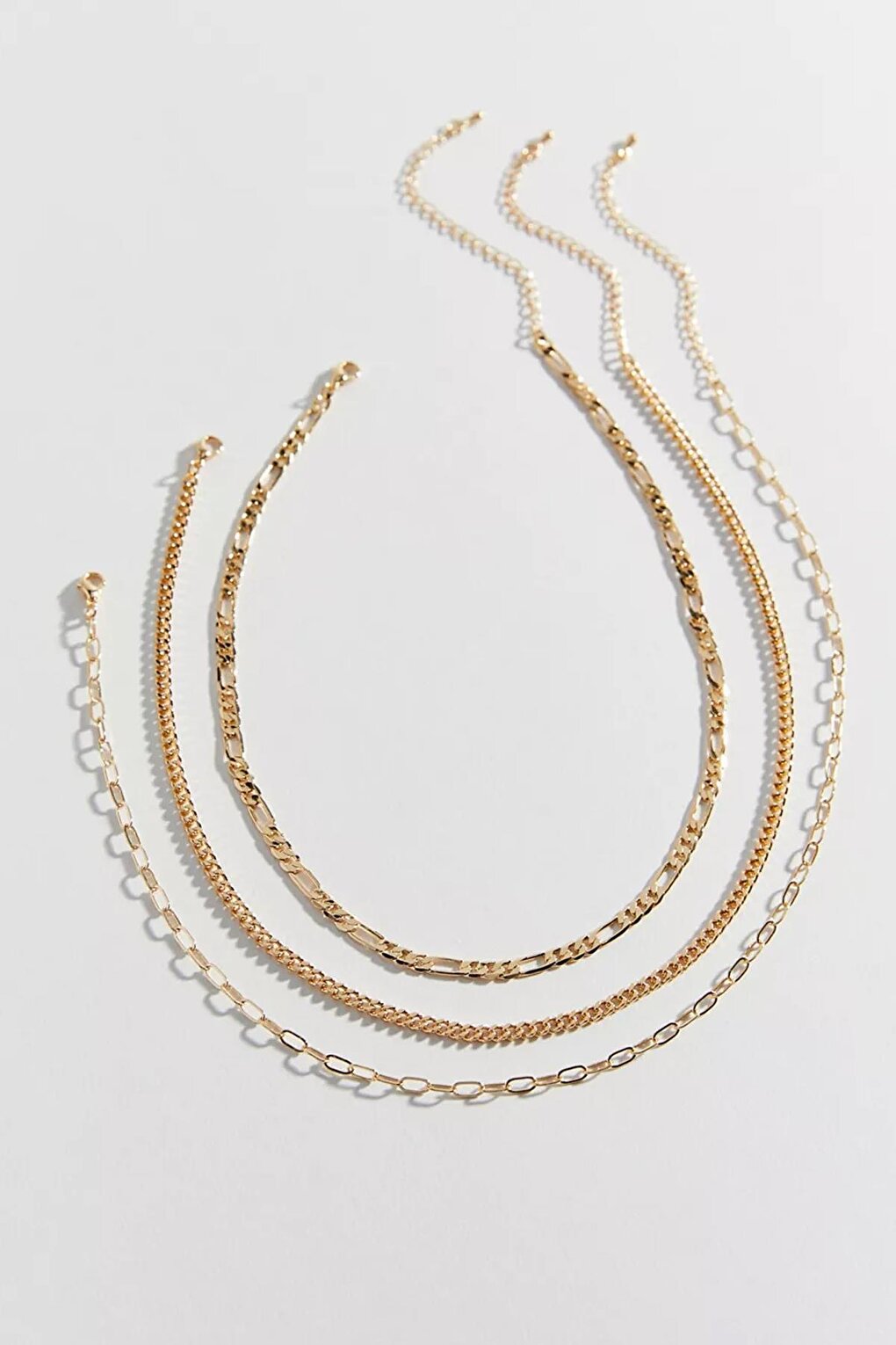 Basic Chain Necklace Set 3 Pieces