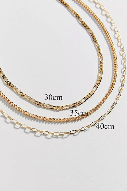 Basic Chain Necklace Set 3 Pieces